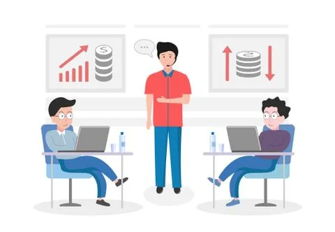 Vector illustration of a business project, project presentation. Stock Illustration