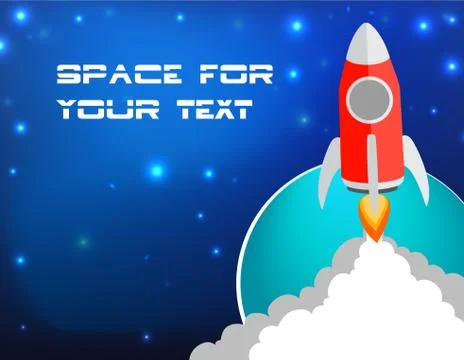 Vector illustration business rocket launch with copy space Stock Illustration