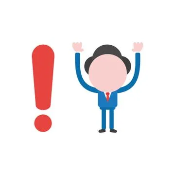 Vector illustration businessman with exclamation mark Stock Illustration