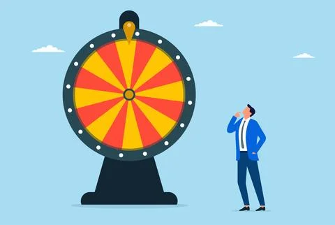 Vector illustration of a businessman taking a chance and testing his luck Illustrazione stock
