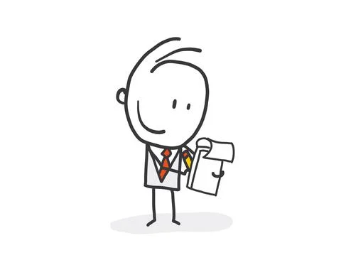 Vector illustration of a businessman working with documents Stock Illustration