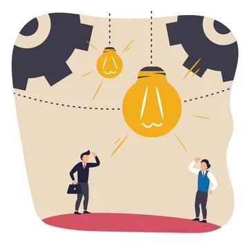 Vector illustration. Businessmen in working process. Concept of business, career Stockillustratie