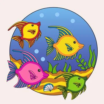 Vector Illustration of butterfly fish Stock Illustration