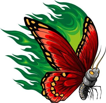 Vector Illustration of a butterfly made of fire Stock-Illustration