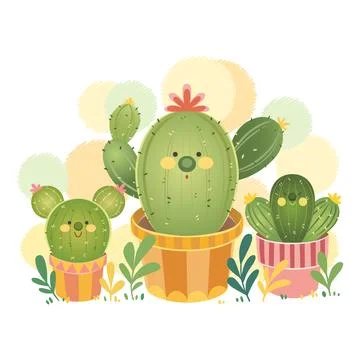 Vector Illustration of Cactus plants Stock Illustration
