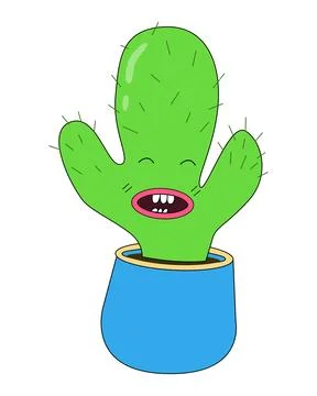Vector illustration of a cactus in retro style Stock Illustration