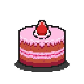 Vector Illustration of Cake with Pixel Art Design Stock Illustration
