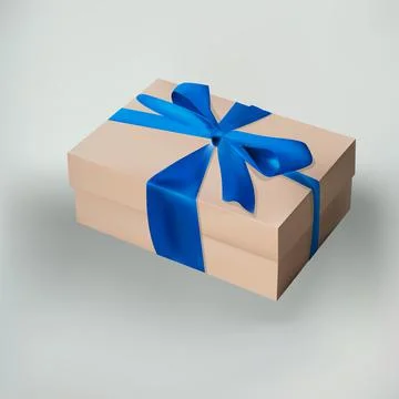 Vector illustration of a cake in the style of realism. Beautiful craft box with Illustrazione stock