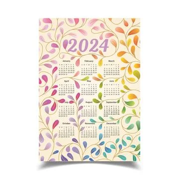 Vector Illustration of Calendar 2024 Template Stock Illustration