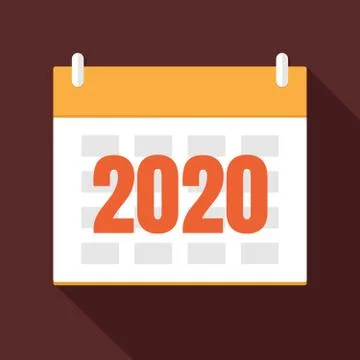 Vector illustration. Calendar. Flat 2020 year icon. Planning. Time management. Stock Illustration