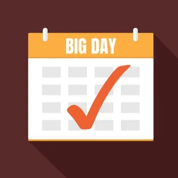 Vector illustration. Calendar. Flat date. Big day. Planning. Time management. Stock Illustration