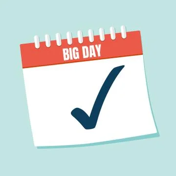 Vector illustration. Calendar. Flat date. Big day. Planning. Time management. Stock Illustration