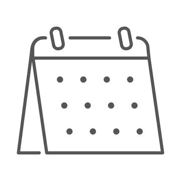Vector illustration. Calendar flat icon. Gray icon on isolated on white Stock Illustration