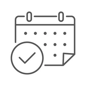 Vector illustration. Calendar flat icon. Gray icon on isolated on white Stock Illustration
