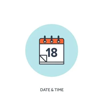 Vector illustration. Calendar lined icon.Date time. Holiday planning. Stock Illustration