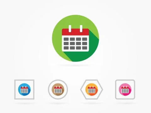 Vector illustration calender Flat style colorful Stock Illustration