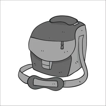 Vector illustration of camera bag, gray case illustration Stock Illustration