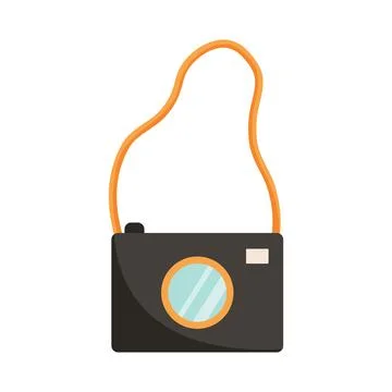 Vector Illustration of camera in cartoon flat retro style. Stock Illustration