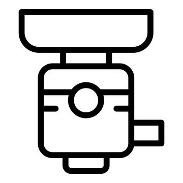 Vector illustration of a camera flash accessory icon in black and white Stock Illustration