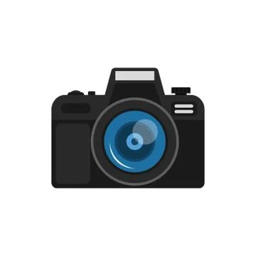 Vector illustration of camera flat icon. Isolated. Stock Illustration