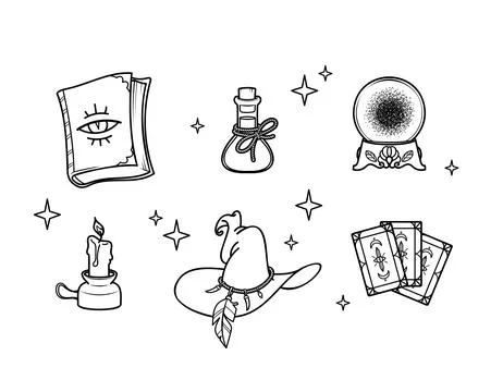 Vector illustration that can be used as a tattoo sketch, print for clothes Stock Illustration
