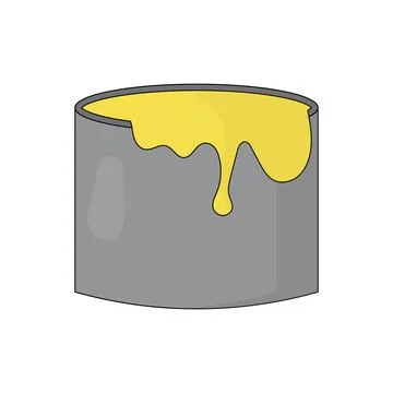 Vector illustration of a can of yellow paint in a flat style Stock Illustration