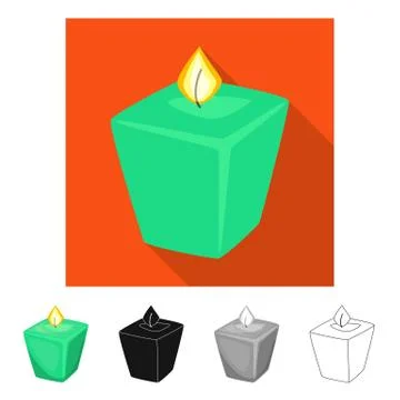 Vector illustration of candle and aromatic symbol. Set of candle and restaurant Illustration