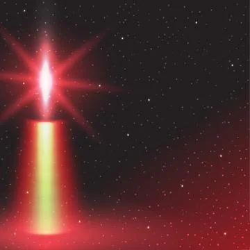 Vector illustration candle flame fire light with falling snow. Isolated on a Stock Illustration