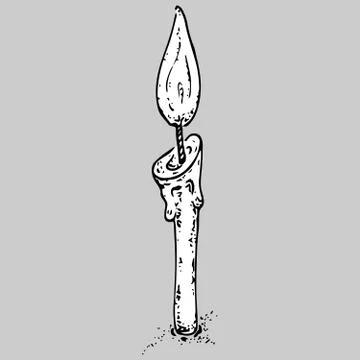 Vector illustration of a candle. Hand drawn candle. Stock Illustration