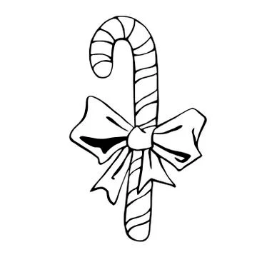 Vector illustration of candy cane, Lollipop in style of Doodle. Hand drawn bl Stock-Illustration