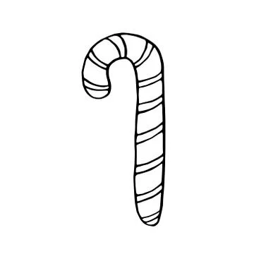 Vector illustration of candy cane, Lollipop in style of Doodle. Hand drawn bl Stock-Illustration