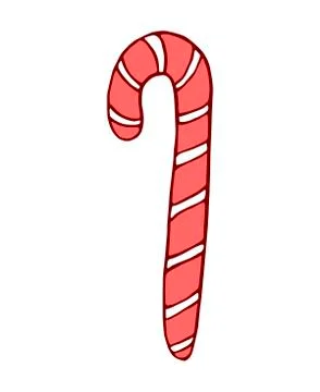 Vector illustration of candy cane, Lollipop in style of Doodle. Hand drawn bl Stock-Illustration