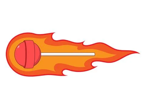 Vector illustration of a candy with fire elements surrounding it 스톡 일러스트