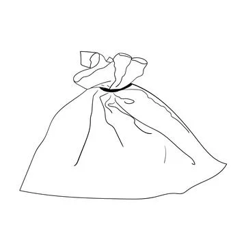Vector illustration of a canvas sack. Linen bag drawing. Stock Illustration
