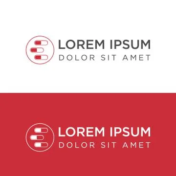 Vector illustration capsule letter e and circle icon logo design Stock Illustration