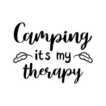 Vector illustration captures the essence of serenity with the phrase Camping is Stock Illustration