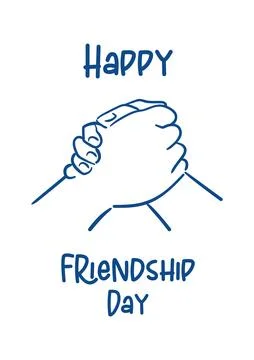 A vector illustration capturing a friendly handshake in a sketch style. Thi.. Stock Illustration