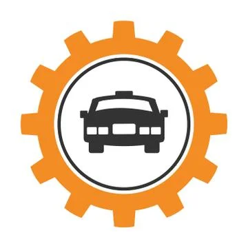 Vector illustration of car icon, front view Stock Illustration