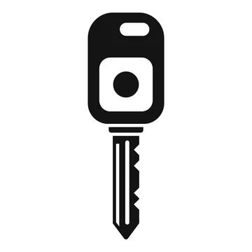Vector illustration of a car key silhouette, isolated on white background Stock Illustration