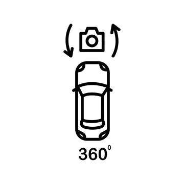 Vector illustration of the car rotates 360 degrees icon Stock Illustration