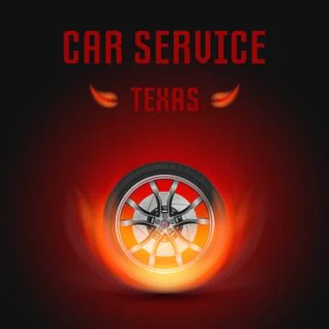 Vector Illustration Car Wheel with Fire Stock Illustration