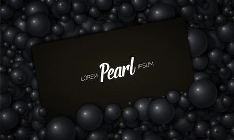 Vector illustration of card placed in black pearls or spheres. Volumetric ran 스톡 일러스트