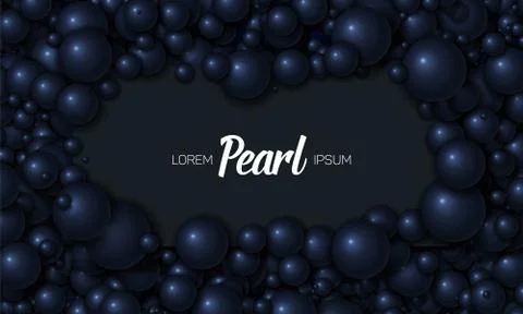 Vector illustration of card placed in dark blue pearls or spheres. Volumetric 스톡 일러스트