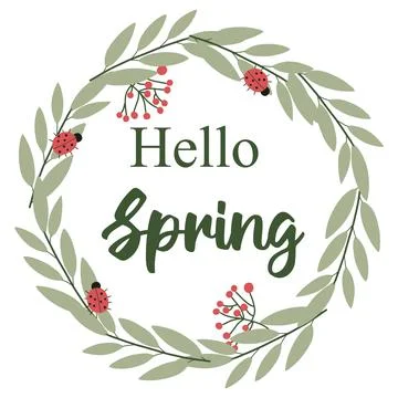 Vector illustration of card with spring leaves Stock Illustration