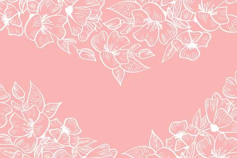 Vector illustration card template with copper color flower floral pink Stock Illustration