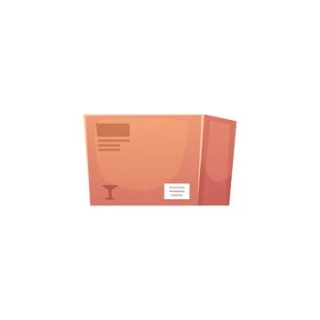 Vector illustration of cardboard parcel on isolated background. Illustrazione stock