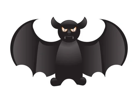 Vector illustration of Cartoon bat Stock Illustration