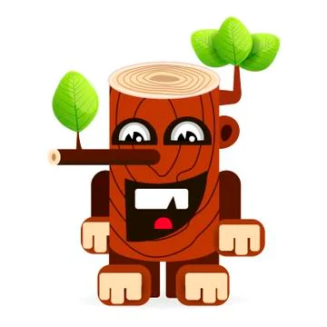 Vector Illustration of a cartoon big tree stump Stock Illustration