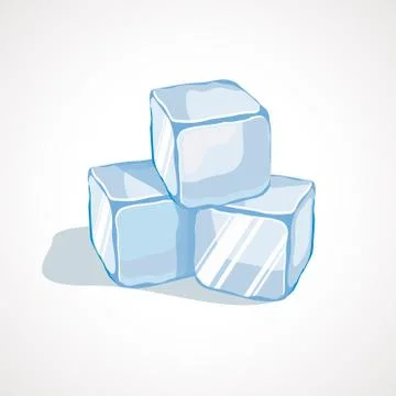 Vector illustration of cartoon blue ice cubes Stock Illustration