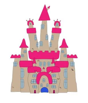 Vector illustration of a cartoon castle Stock Illustration